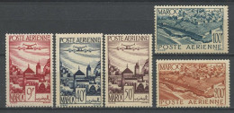 MAROC 1947 PA N° 60/64 ** Neufs MNH TTB C 18 € Avions Planes Vues Remparts De Salé Moulay Idris - Luftpost