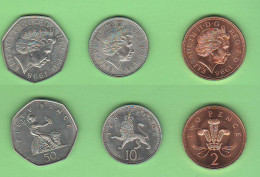 2 + 10 + 50 Pence 1998 UK England Britain Bretagne Regno Unito Inghilterra Inglaterra Brillant - Andere & Zonder Classificatie