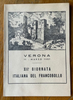 VERONA 1951 - XII GIORNATA ITALIANA DEL FRANCOBOLLO - CARTOLINA PROGRAMMA - Demonstrationen