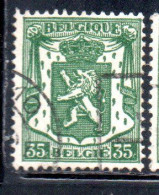 BELGIQUE BELGIE BELGIO BELGIUM 1935 1948 COAT OF ARMS LION 35c USED OBLITERE' USATO - Oblitérés