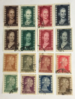 Argentina 1952 Eva Perón, GJ 1003/18, Sc 599/614, USED. - Usados