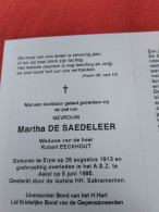 Doodsprentje Martha De Saedeleer / Erpe 26/8/1913 Aalst 5/6/1995 ( Robert Eeckhout ) - Religion & Esotérisme