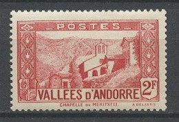ANDORRE 1937 N° 81 ** Neuf MNH Superbe C 3 € Chapelle De Meritxell Churchs - Unused Stamps