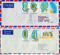 Postal History: 4 Tuvalu Covers With 13 Stamps, 10 Different - Tuvalu