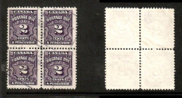 CANADA   Scott # J 16 USED BLOCK Of 4 (CONDITION AS PER SCAN) (CAN-200) - Blocks & Sheetlets