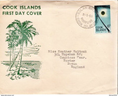 Postal History: Cook Islands Used FDC With Solar Eclipse - Astronomie