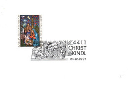 (RECTO / VERSO)  FEUILLET - 411 CHRIST KINDL LE 24/12/1997 - Covers & Documents