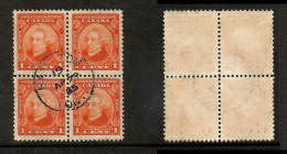 CANADA   Scott # 141 USED BLOCK Of 4 (CONDITION AS PER SCAN) (CAN-205) - Blocks & Kleinbögen