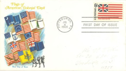 U.S.A.. -1968 -  FDC STAMP OF FLAGS OF AMERICAN COLONIAL DAYS SENT TO NEW YORK - Covers & Documents