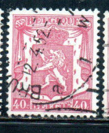 BELGIQUE BELGIE BELGIO BELGIUM 1935 1948 1938 COAT OF ARMS LION 40c USED OBLITERE' USATO - Usados