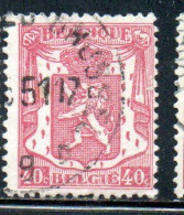 BELGIQUE BELGIE BELGIO BELGIUM 1935 1948 1938 COAT OF ARMS LION 40c USED OBLITERE' USATO - Usados