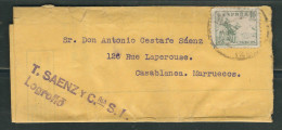 ESPAGNE 193? Bande De Journal De Logrono Pour Casablanca Maroc - Bolli Di Censura Nazionalista