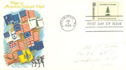 U.S.A.. -1968 -  FDC STAMP OF FLAGS OF AMERICAN COLONIAL DAYS SENT TO NEW YORK - Covers & Documents