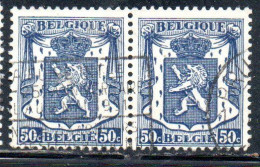 BELGIQUE BELGIE BELGIO BELGIUM 1935 1948 COAT OF ARMS LION 50c USED OBLITERE' USATO - Usados