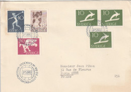 FDC - SUEDE - N°372/5+372b (27/05/1953) Athlétisme - FDC