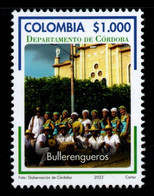 12F-KOLUMBIEN - 2022  MNH – “BULLENGUEROS” TRADITIONAL MUSICAL GROUP - CORDOBA DEPARTMENT - Colombie