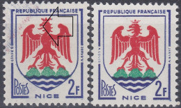 18122 Variété : N° 1184 Blason Nice Défaut D'essuyage + Normall  ** - Ungebraucht