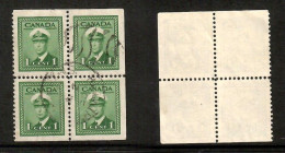 CANADA   Scott # 249 USED BOOKLET PANE Of 4---NO LABELS (CONDITION AS PER SCAN) (CAN-209) - Pagine Del Libretto