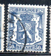 BELGIQUE BELGIE BELGIO BELGIUM 1935 1948 COAT OF ARMS LION 50c USED OBLITERE' USATO - Usados