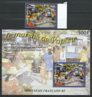 French Polynesia / Polynésie Française 2002 Market Place, Papeete, A. Deymonaz.S/S And Stamps. MNH** - Cartas & Documentos