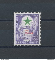 1953 TRIESTE B, Posta Aerea A20 Esperanto Violetto E Verde , MNH** - Andere & Zonder Classificatie