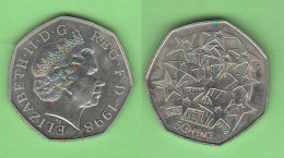 50 Pence 1998 UK England Britain Bretagne Regno Unito Inghilterra Inglaterra 25° Great Britain In Ue - 50 Pence