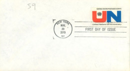 U.S.A.. -1970 -  FDC STAMP OF 25th ANNIVERSARY OF UNITED NATIONS. - Briefe U. Dokumente