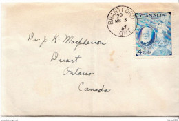 Postal History: Canada Cover With The Issue Day Cancel - Covers & Documents