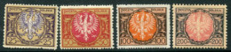 POLAND 1921 Eagle In Baroque Shield. LHM / *.  Michel 171-74 - Nuevos