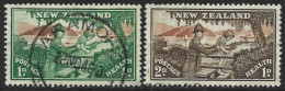 New Zealand 1946. Scott #B28-9 (U) Soldier Helping Child Over Stile  *Complete Set* - Servizio