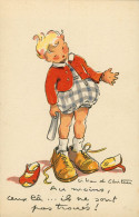 CPA- Illustrateur - LILIAN DE CHRISTEN - Humour Enfants - Les SOULIERS  "au Moins Ceux Là Ils Ne Sont Pas Troués !" - Right