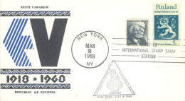 U.S.A.. -1968 -  OFFICIAL STAMP COVER OF 50th ANNIVERSARY OF REPUBLIC OF ASTONIA. - Cartas & Documentos