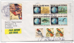 Postal History: USA Stamps In A Block Of 4 On Cover - Environment & Climate Protection