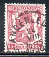 BELGIQUE BELGIE BELGIO BELGIUM 1935 1948 1946 COAT OF ARMS LION 65c USED OBLITERE' USATO - Gebruikt