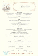 MENU PAQUEBOT  " LUNCHEON " UNITED STATES LINES Du 11 Decembre 1960 - Menus