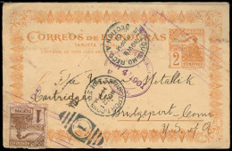 HONDURAS. 1901. Tegucigalpa - USA. 2c Stat Card Train Used + Adtl. Scarce. Fine. - Honduras