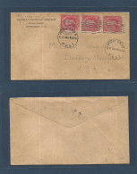 HONDURAS. 1934. The Truxillo Railroad Cº. Puerta Castilla - USA, Duxbury, Mass. Multifkd 2c Red Envelope "SS San Benito" - Honduras