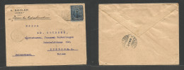 HAITI. 1915 (1 Dec) Jeremie - Switzerland, Zurich (30 Dec) Overprinted Issue 5c Blue Fkd Env. Comercial. Scarce On Cover - Haiti