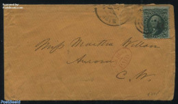 United States Of America 1864 Letter To Aurora With 10c Green, Postal History - Cartas & Documentos