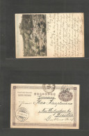 JAPAN. 1900 (19 Dec) Nagasaki - Germany, Dresden (25 Jan 1901) 4 Sen Stat Card + Scarce View Printed Reverse. Fine And E - Altri & Non Classificati