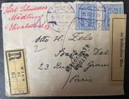 Autriche Lettre Recommandé 1922 Avec Bande De Contrôle Et Retour Envoyeur - Cartes Postales