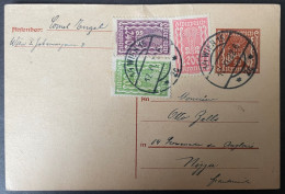 Autriche Entier Postal Pour Nice 1922 Avec Complément Timbres - Cartoline