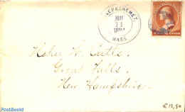United States Of America 1884 Cover From Nanepashemet, Mass. To Great Falls, NH, Postal History - Cartas & Documentos