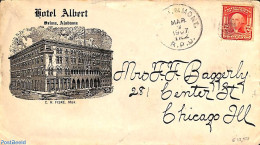 United States Of America 1907 Cover From Hotel Selma Alabama Sent To Chicago, Ill. , Postal History - Cartas & Documentos