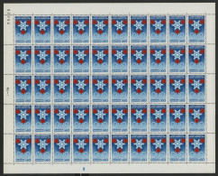 N° 1520 60 Ct J. O. HIVER GRENOBLE 1968 Feuille Complète De 50 Ex. Neufs ** (MNH) Cote 30 € - Volledige Vellen