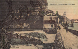 Cahors * Route Et Fontaine Des Chartreux * Villageois * Cpa Toilée Colorisée - Cahors