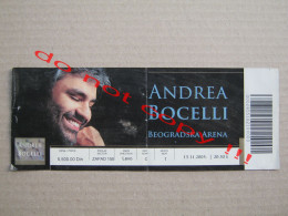 Serbia And Montenegro - Andrea Bocelli CONCERT TICKET / ARENA Beograd ( 2005 ) - Tickets De Concerts