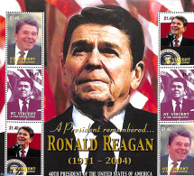 Saint Vincent 2004 Ronald Reagan 6v M/s, Mint NH, American Presidents - St.Vincent (1979-...)