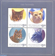 Saint Vincent 2013 Cats 4v M/s, Mint NH, Nature - Cats - St.Vincent (1979-...)