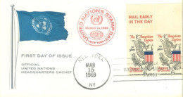 U.S.A.. -1969 -  FDC STAMPS OF OFFICIAL UNITED NATIONS HEADQUARTERS CACHET. - Brieven En Documenten